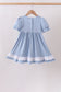 Blue Apple Embroidered Dress