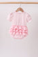 Pink Stripe Apple Book Applique Bubble
