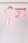 Pink Stripe Apple Book Applique Bubble