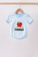 Blue Stripe Apple Book Appliqué Bubble