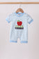Blue Stripe Apple Book Appliqué Romper
