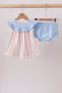 Seashell Stripe Embroidered Bloomer Set