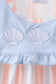 Seashell Stripe Embroidered Dress