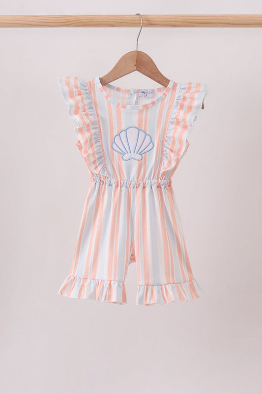 Seashell Stripe Appliqué Jumpsuit