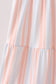 Multicolored Stripe Smocked Tiered Women Dress
