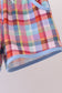 Blue Bus Embroidered Plaid Set