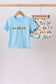 Blue Bus Embroidered Set