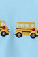 Blue Bus Embroidered Set