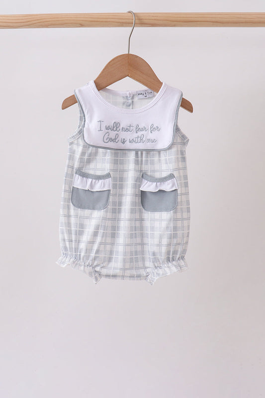 Blue Faith Quote Embroidered Bubble