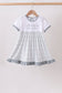Blue Faith Quote Embroidered Dress