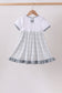 Blue Faith Quote Embroidered Dress