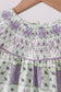 Purple Floral Smocked Bloomer Set