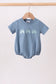 Blue Farm Tractor Embroidered Bubble