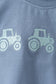 Blue Farm Tractor Embroidered Bubble