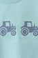 Blue Farm Tractor Embroidered Set