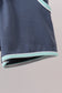 Blue Stripe under the sea Embroidered Set