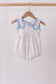 Blue Floral Print Ruffle Bubble
