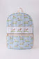 Blue hunting dog embroidery backpack