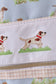 Blue hunting dog embroidery backpack