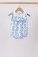 Blue Shells Embroidered Ruffle Bubble