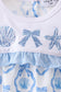 Blue Shells Embroidered Ruffle Bubble