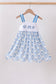 Blue Shells Embroidered Dress
