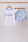 Blue Shells Embroidered Ruffle Shorts Set