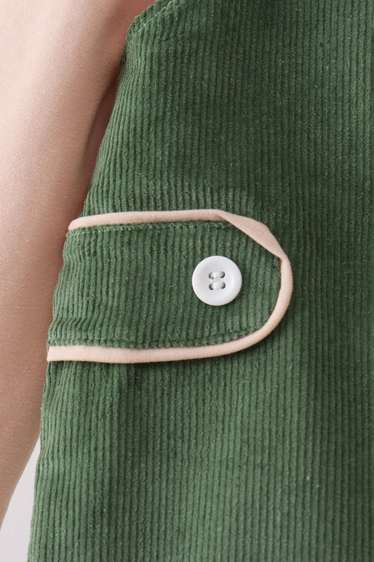 Green Corduroy Jon Jon Set