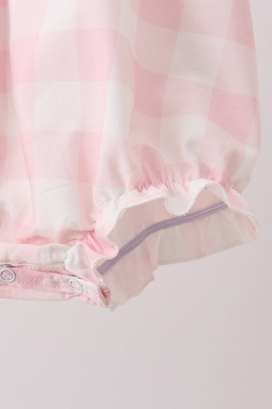 Pink gingham button bubble
