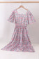 Blue Floral Print Mom Dress