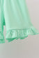 Green Butterfly Smocked Ruffle Shorts Set