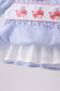 Blue Whale Embroidered Seersucker Bloomer Set