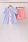 Blue Whale Smocked Seersucker Shorts Set