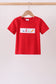 Red ABC Embroidered Top