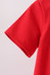 Red ABC Embroidered Top