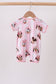 Pink character bamboo romper