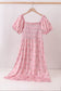 Pink Floral Smocked Mom Dress