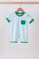 Green grid pocket romper