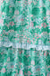 Green house floral Smocked Tiered Mom Dress