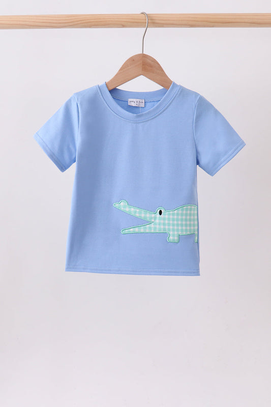 Blue Crocodile Applique Top