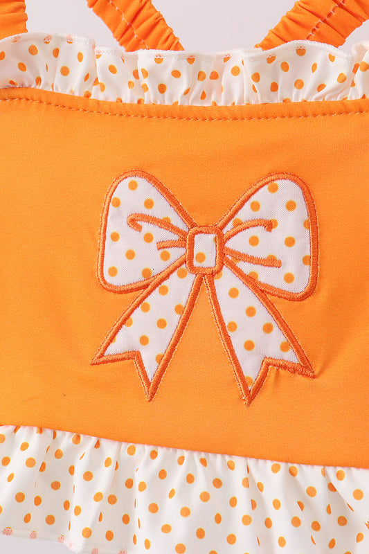 Orange Bow Ruffle 2PC Swimsuit