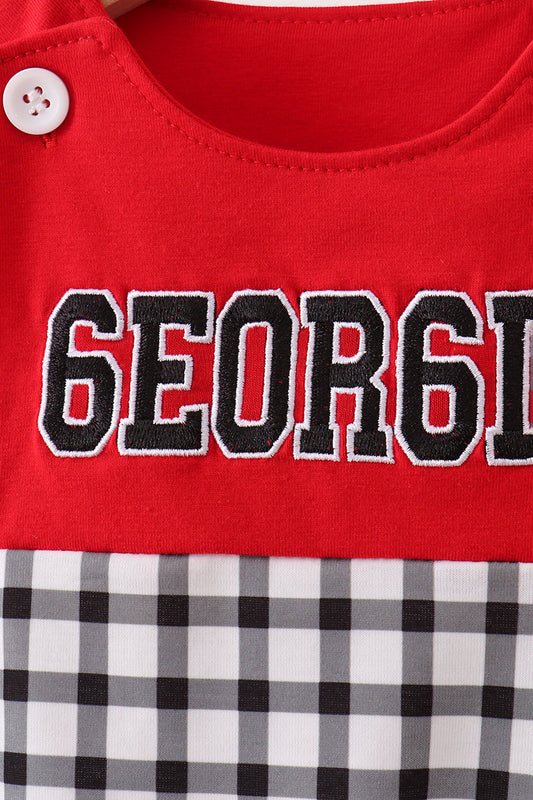 Red Georgia Applique Gingham Jon Jon