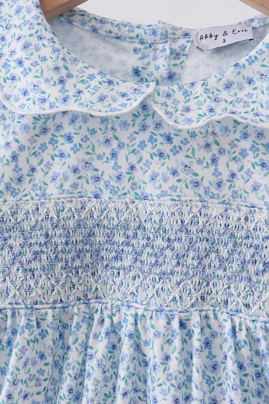 Lavender Floral Smocked Dress