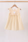 Oatmeal character french knot ruffle dress