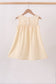Oatmeal character french knot ruffle dress