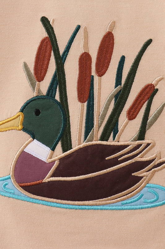 Camouflage duck applique top