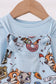 Blue character bamboo romper set