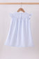 Blue duck embroidery stripe ruffle dress