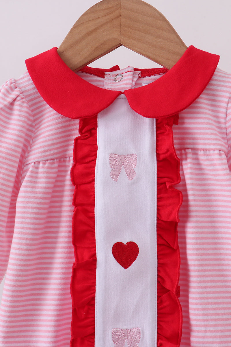 Red valentine's day heart embroidery bubble