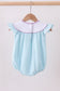 Blue octopus embroidery stripe ruffle bubble